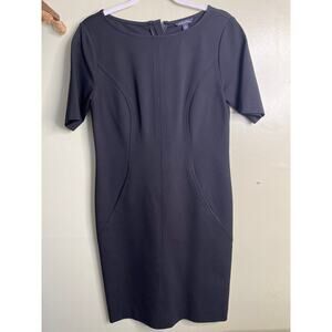 Brooks Brothers ponte knit Sheath front pockets slimming Black Dress, size 4